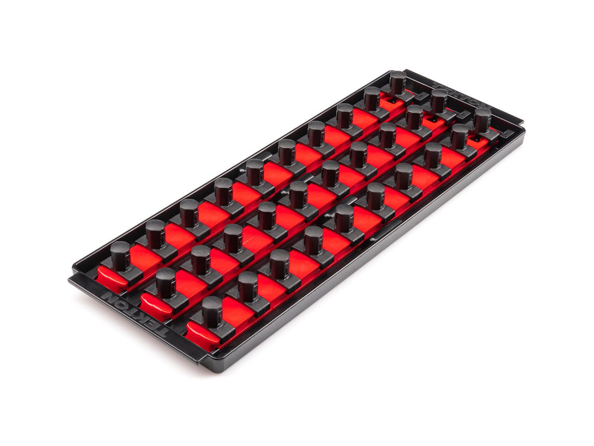 1/2 Inch Drive 3-Rail Socket Organizer Set, Red (30-Tool)