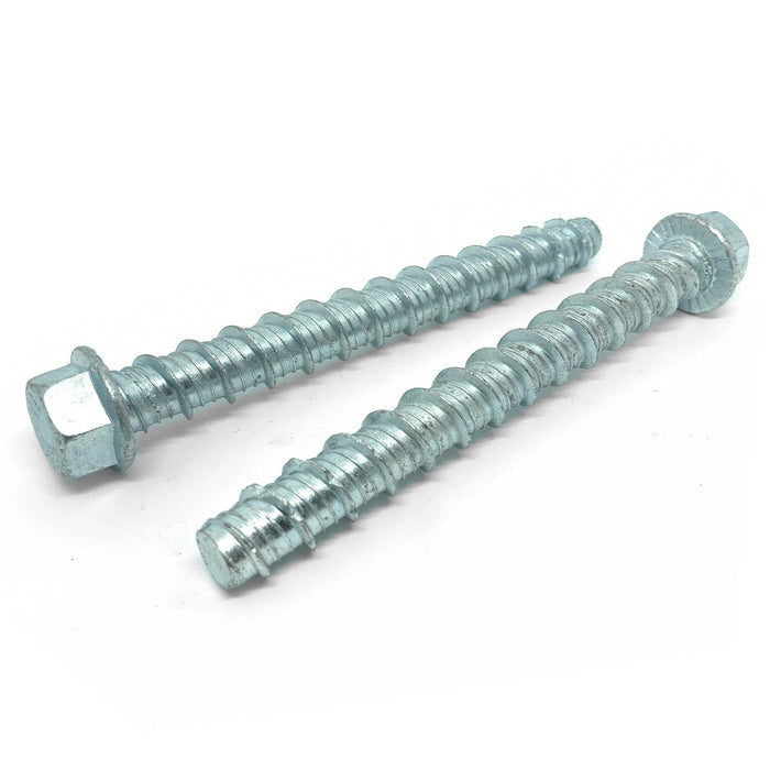 3/4x5" Tapking Heavy Duty Hex Washer Concrete Screws Zinc