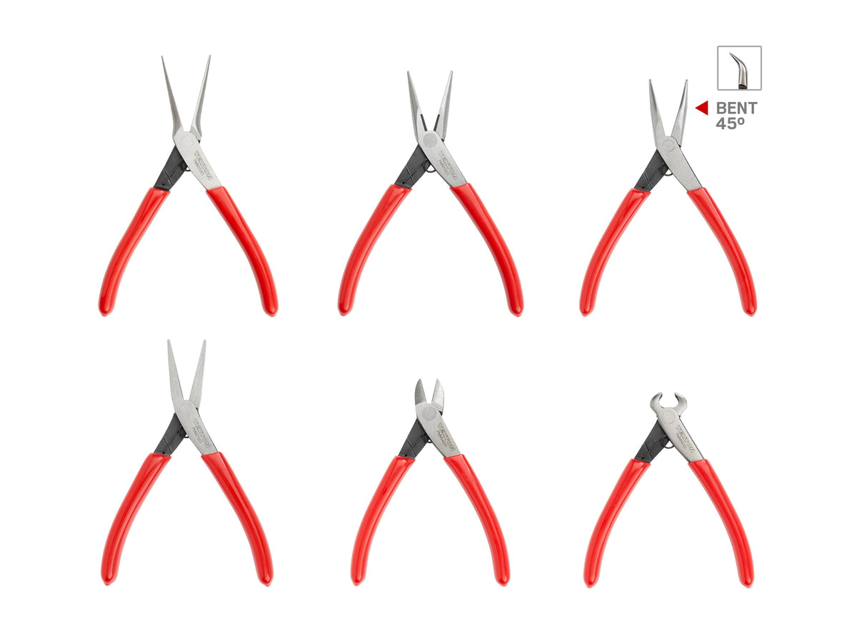 Mini Pliers Set, 6-Piece (Needle Nose, Long Nose, Flat Nose, Cutting)