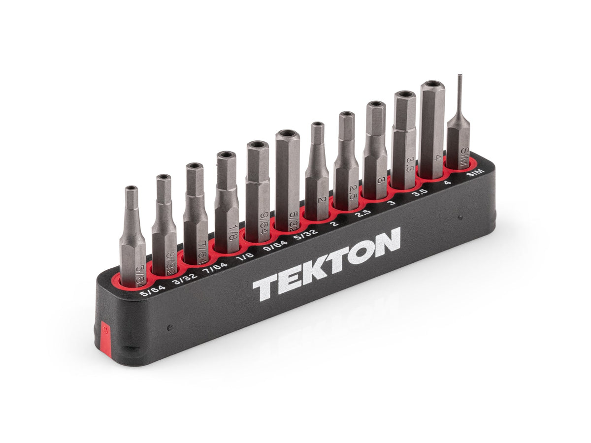 4 mm Tamper Hex Bit Set with Rail, 12-Piece (5/64 - 5/32 in., 2 - 4 mm, 0.8 mm SIM Ejector)