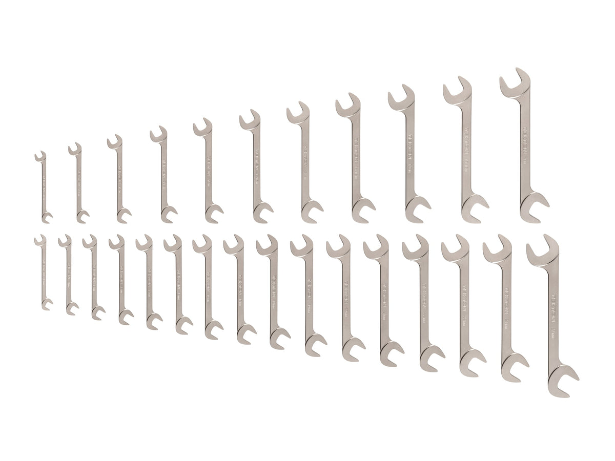 Angle Head Open End Wrench Set, 27-Piece (3/8-1 in., 10-27 mm)