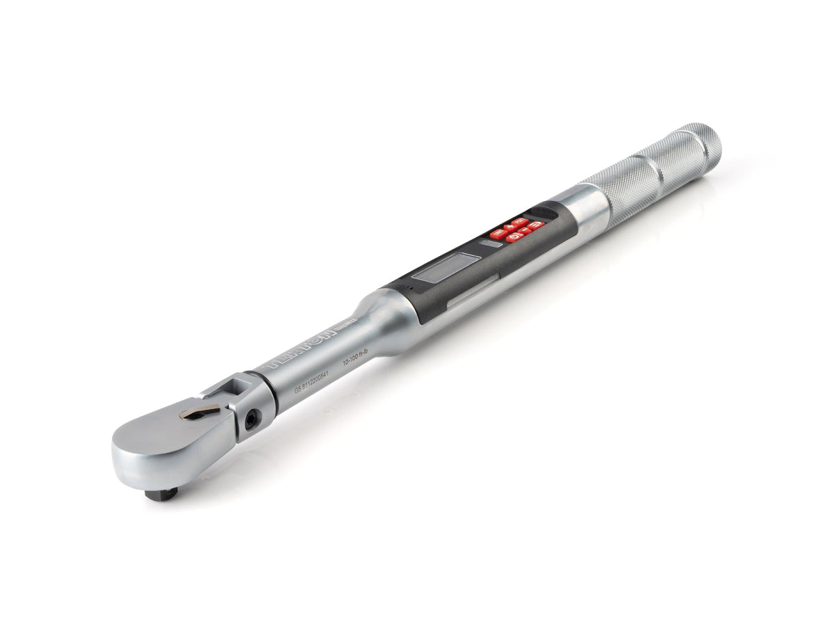 3/8 Inch Drive 90-Tooth Flex Head Dual-Direction Electronic Torque Wrench (10 - 100 ft-lb)
