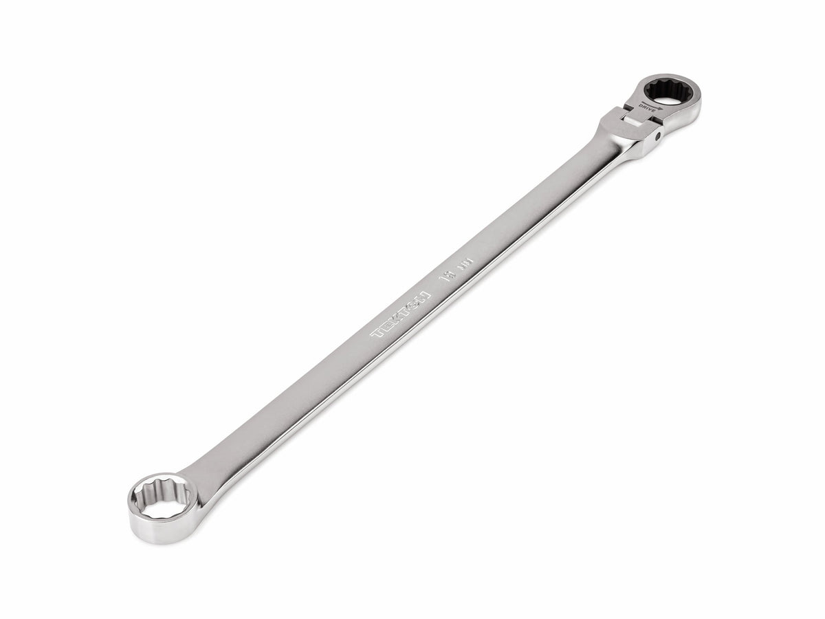 19 mm Long Fixed/Flex Head 12-Point Ratcheting Box End Wrench