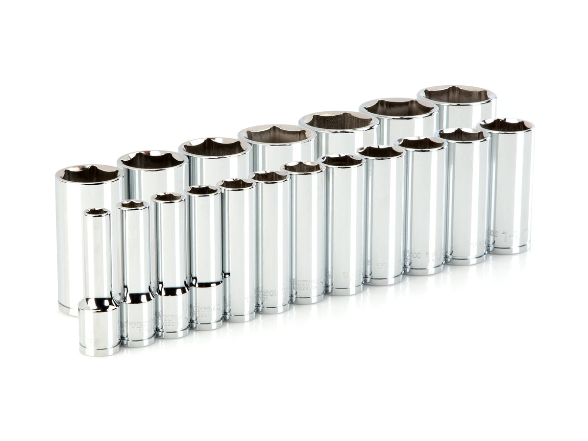 1/2 Inch Drive Deep 6-Point Socket Set, 19-Piece (3/8 - 1-1/2 in.)