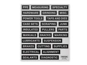 Tool Cabinet Drawer Label Sheet, Other Categories, Matte Black (7.8 x 9.2 in.)